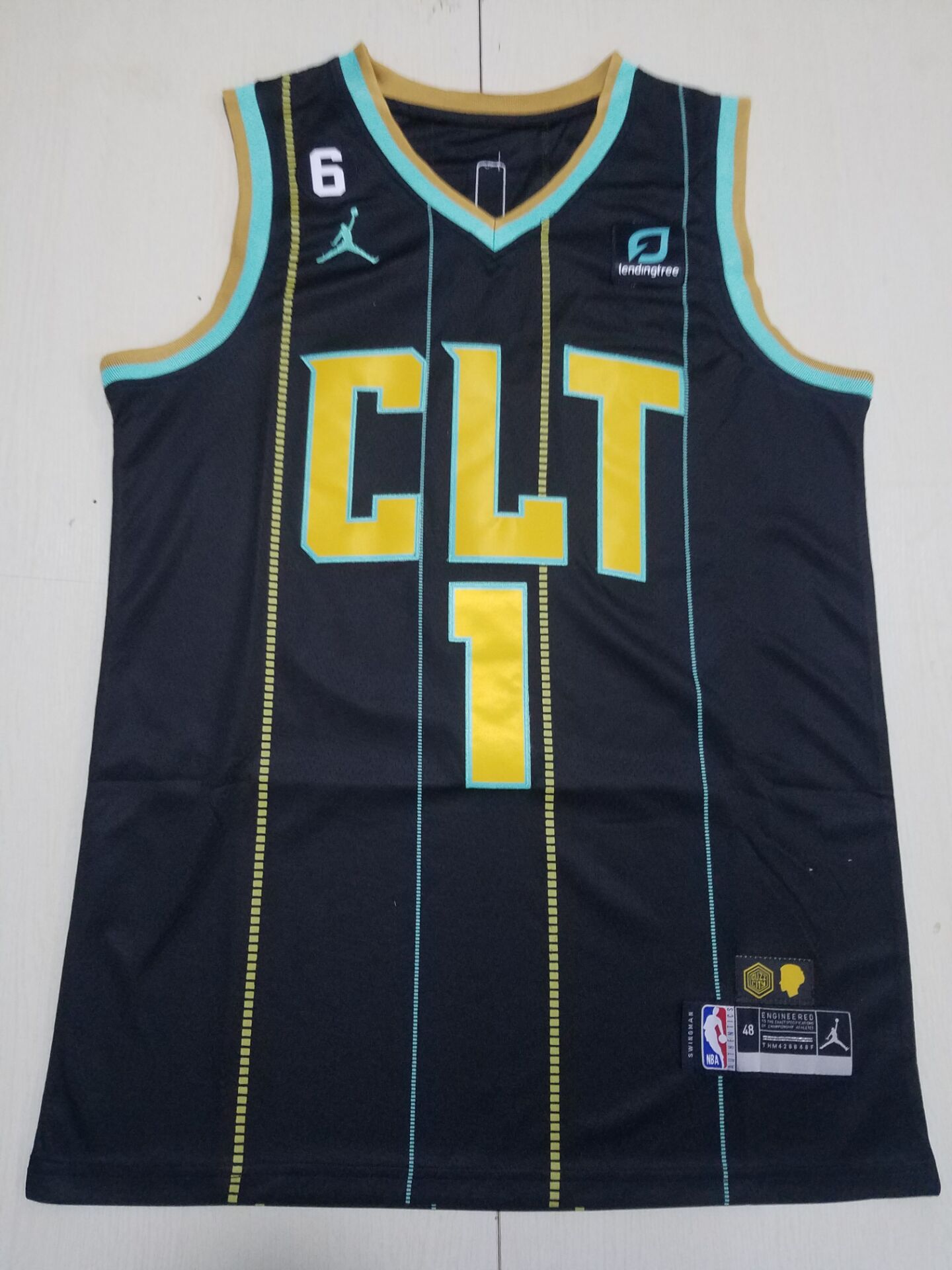 Men Charlotte Hornets #1 LaMelo Ball Jordan Brand Black City Edition 2022 NBA Jersey